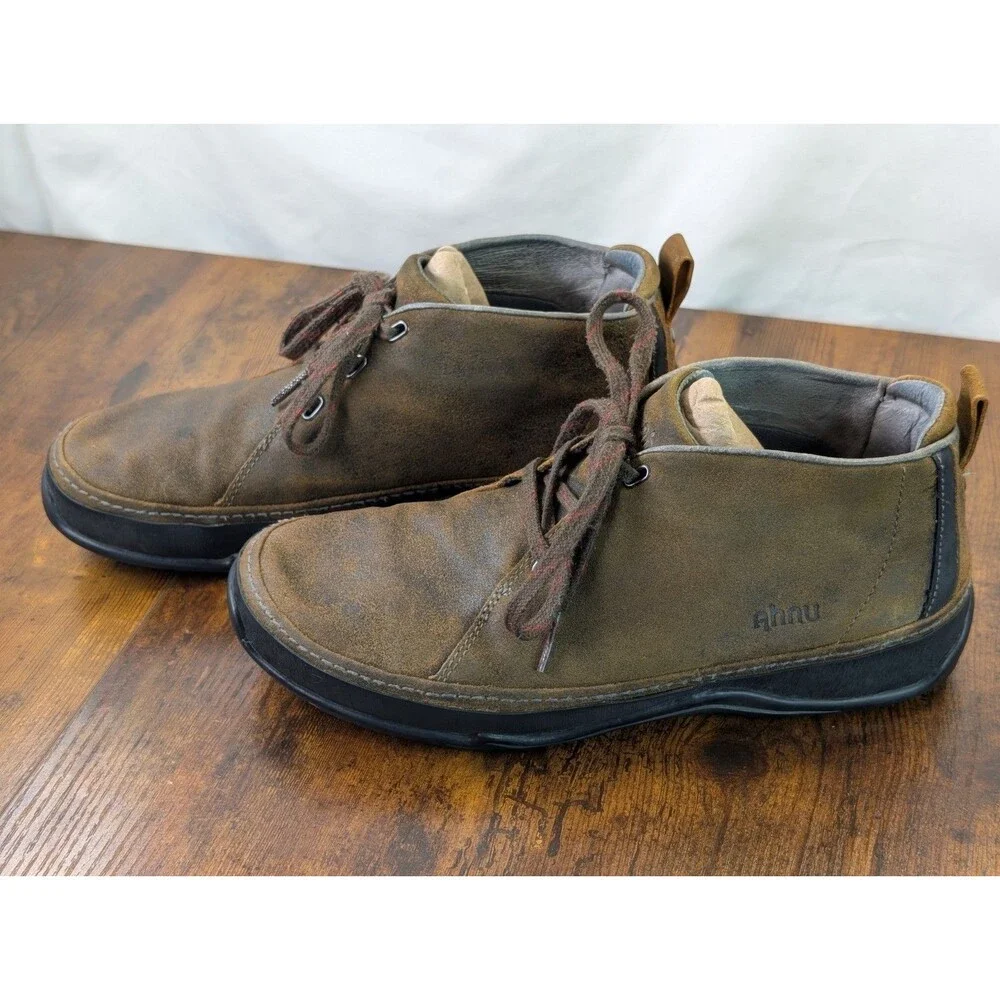 Ahnu Harris Men's Leather Chukka Boots Brown Vibram Sole Size 10.5